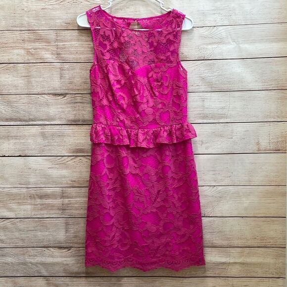 LILLY PULITZER KIRI MAMBO CORDED LACE DRESS IN‎ HOT PINK - Picture 1 of 8